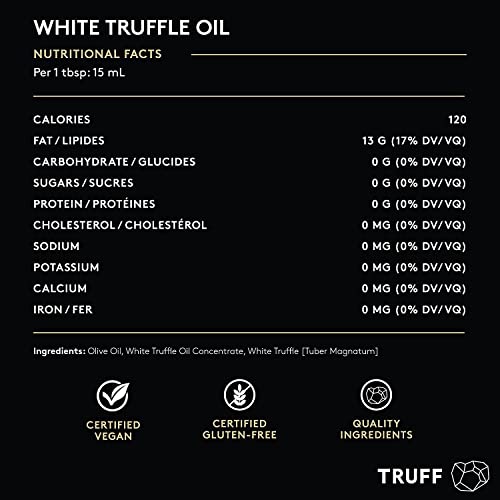 Truff White Truffle Oil - White Truffle Infused Olive Oil - Gourmet Dressing, Seasoning, Marinade, Or Drizzle, Non-Gmo, Gluten-Free, 6 Fl.Oz