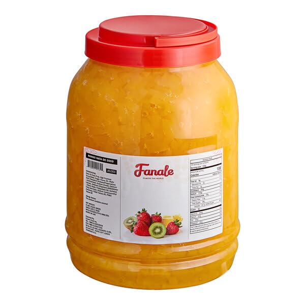 Fanale Coconut Jelly Topping Nata De Coco For Bubble Tea 8.3 Lb | Mango Jelly | For Boba Tea, Smoothies, Slushes, Desserts | 8.3