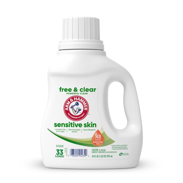 Arm & Hammer Liquid Laundry Detergent, Sensitive Skin, 33 Loads, 33 Fl Oz