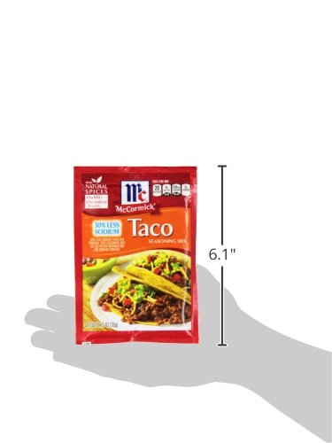 Mccormick Seasoning Mix Taco 30% Less Sodium, 1.25 Oz (Pack Of 12)