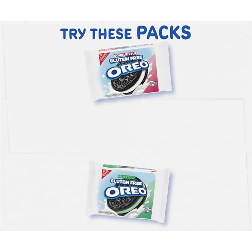 OREO Gluten Free Original & Double Stuf Chocolate Sandwich Cookies Variety Pack, Gluten Free Cookies, 20 Snack Packs (2 Cookies