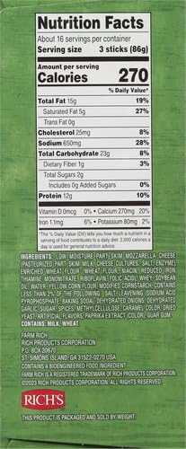 Farm Rich Mozzarella Cheese Sticks - Frozen Appetizers for Parties, Breaded Cheese Stick, 48 oz Pack - Farm Rich Snacks
