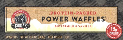 Kodiak Cakes Power Waffles, Buttermilk & Vanilla 13.4oz (Frozen)