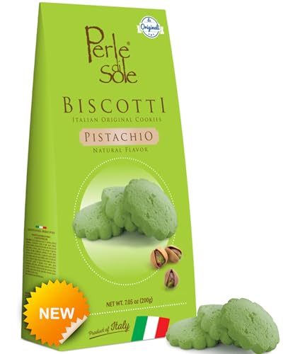 Perle di Sole Pistachio Shortbread Cookies — Italian Biscotti (7 oz / 200g)