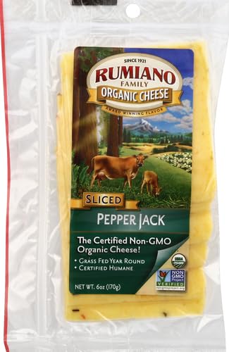Rumiano Organic Pepper Jack Cheese, Sliced, 6 oz