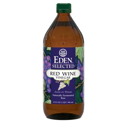 Eden Organic Red Wine Vinegar, Raw, 32 Fl Oz, Amber Glass