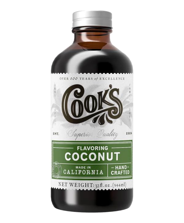 Cook's, Coconut Flavoring for Cakes, Cookies, Pastries, Ice Creams, Smoothies, 32 oz