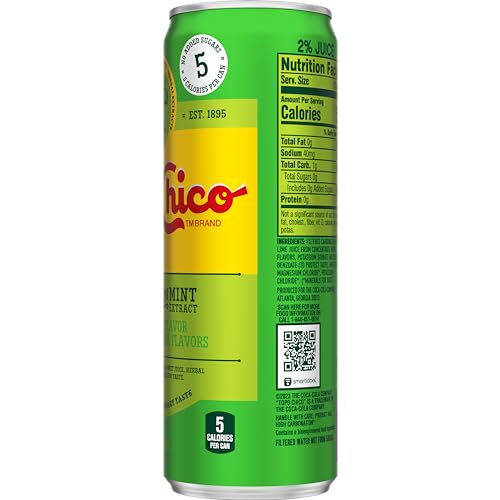 Topo Chico Lime & Mint Sparkling Water, 12oz Can - Refreshing Flavored Beverage