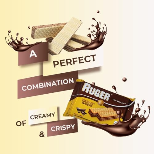 Ruger Wafers Austrian Chocolate Wafers, 2.125 Ounce (Pack Of 12) - Crisp, Creamy, Delicious Chocolate   With Natural Ingredients And Extended Shelf Life, Perfect For Snacking, Desserts, And Anytime Indulgence