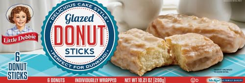 Little Debbie Donut Sticks 6 Individually Wrapped Snack Cakes, 10 OZ Box