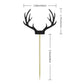 Saktopdeco 20 Counts Black Deer Antler Cake Topper Glitter Paper Christmas Reindeer Cupcake Toppers Picks For Themed Party Decor