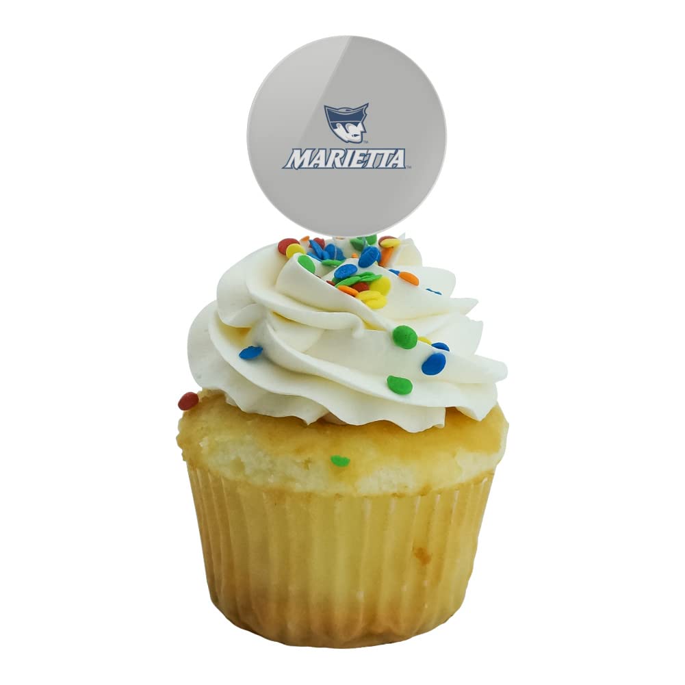 Marietta College Secondary Logo Cupcake Picks Toppers Decoration Set Of 6