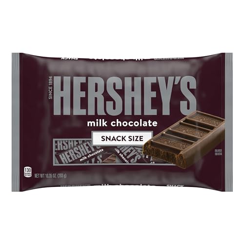 HERSHEYS Milk Chocolate Snack Size, Candy Bag, 10.35 oz