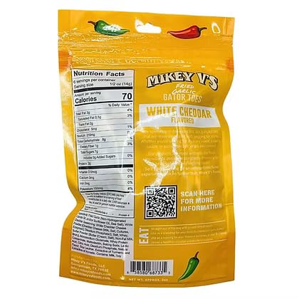Mikey Vs Deep Fried Garlic Snacks - White Cheddar Gator Toes, 3.9oz Pack