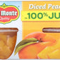 Del Monte Diced Peaches in 100% Juice, 4oz (4 Cups) Fruit Cup Snacks