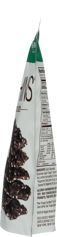 Barkthins Dark Chocolate Mint Snacking Chocolate, Fair Trade And Non Gmo, 4.7 Oz Bag