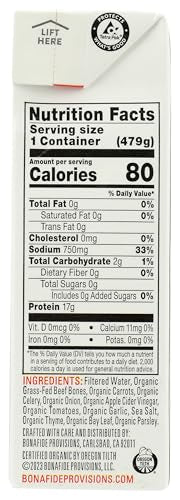 Bonafide Provisions Organic Beef Bone Broth, 16.9 Oz