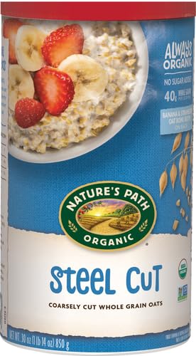 Natures Path Organic Oats, Steel Cut Oats, 30 Oz Canister