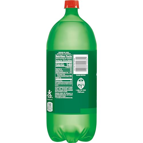 7UP Lemon Lime Soda  Naturally Flavored and Caffeine Free  2 Liter Bottle