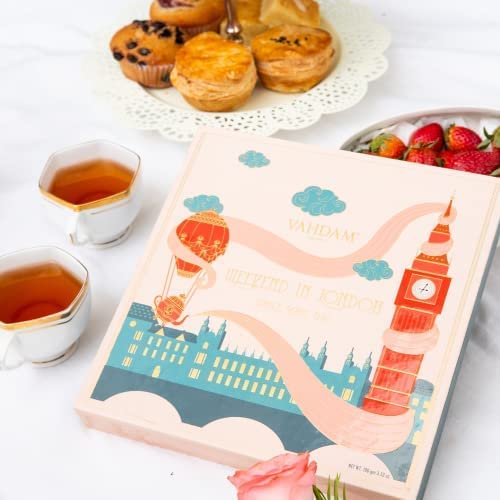 VAHDAM Weekend In London Tea Gift Set, 9 Varieties, Travel Edition, 3.5oz, Gluten Free, Non-GMO, 50+ Cups