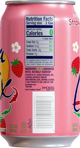 LaCroix Sparkling Water, Strawberry Peach, 12 Fl Oz (pack of 8)