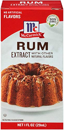 McCormick Rum Extract, 1 Fl Oz Bottle, Ideal for Baking and Cooking
