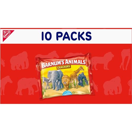 BARNUMS Original Animal Crackers, Kids Snacks, 10 Snack Packs (Pack of 2)