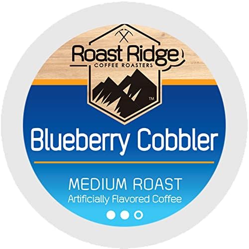 Roast Ridge Single Serve Coffee Pods, Blueberry Cobbler, Medium Roast, 100 Count, Compatible with Keurig K-Cup malt-inspired
