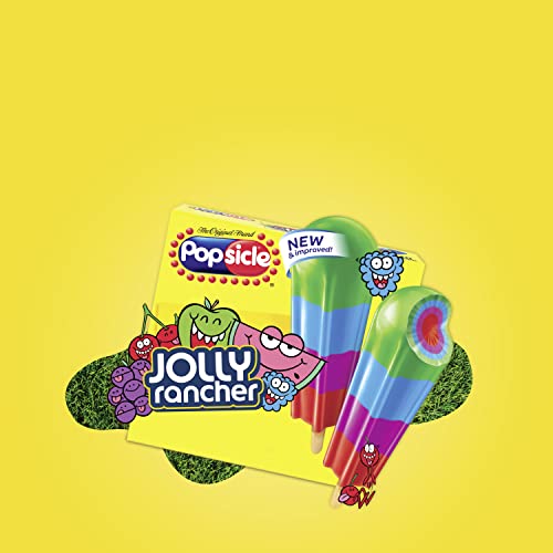 Popsicle JOLLY RANCHER Ice Pops 18 Count Candy Flavor Ice Pop For a Frozen Dessert Frozen Ice Pops With Only 35 Calories 29.7 oz