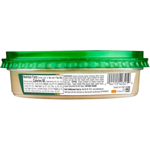 Cedars Topped Organic Hot Honey Hommus