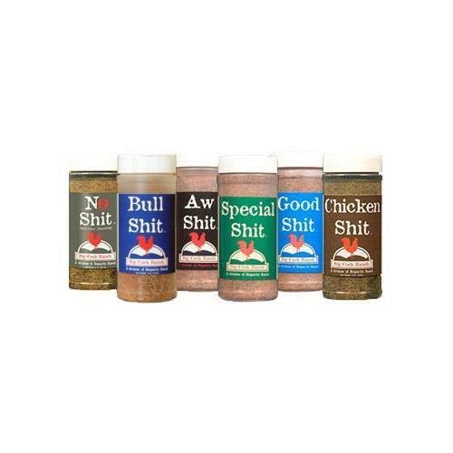 Big Cock Ranch Big 6 Sampler - Pack of 6 Seasonings (Bull, Special, Good, Aw, Chicken, No) - 6.8 Ounce Total