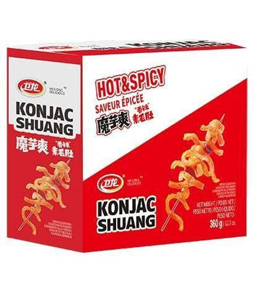 (2023 New Released!) Chinese Snacks Konjac Spicy Strips Sticks, 20 Packs Inside Box, WeiLong Chinese Snack Food, Hot Strips, Lat