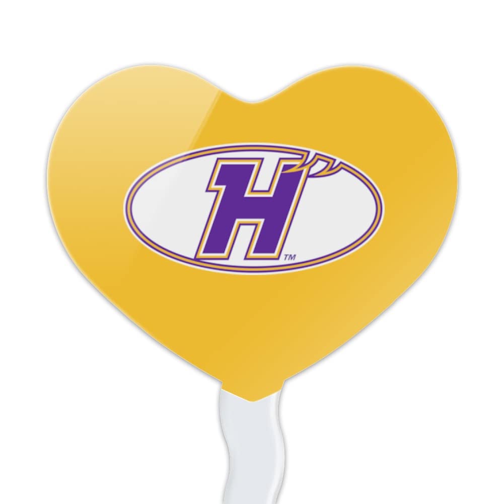 GRAPHICS & MORE Cupcake Picks Set of 6, Acrylic, Hunter College Heart Design, Model CUPT.HRT.ACR.6PK.CLCHUN500B