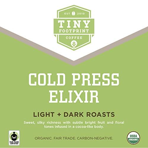 Tiny Footprint Coffee Organic Cold Brew, Light & Dark Roasts, Whole Bean, 48 oz, Fair Trade, Carbon Negative