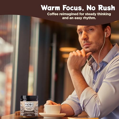 Melting Forest Mushroom Coffee  with 7 Functional Mushrooms  Cacao  Rhodiola  L-Theanine  Reishi & Lions Mane  Stress Relieving  Focus  Cognitive Function & Mental Clarity (30 Servings)