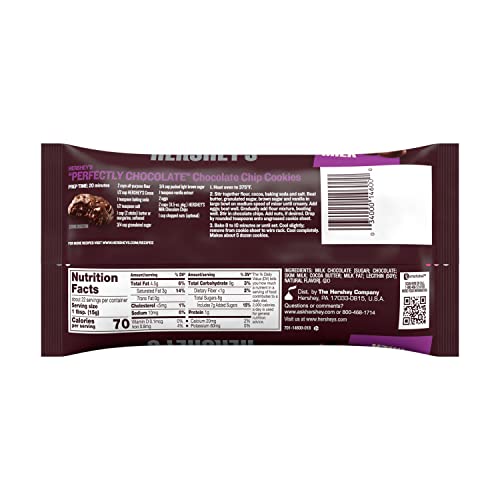 HERSHEYS Milk Chocolate Baking Chips Bag, 11.5 oz
