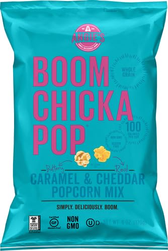 Angies BOOMCHICKAPOP Caramel and Cheddar Mix Popcorn, 6 Oz (Pack of 2)