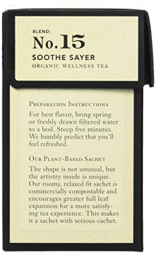 Steven Smith Teamaker Smith Teamaker Organic Soothe Sayer No. 15 (Caffeine-Free Organic Wellness Tea), 1.05 Oz, 15Count