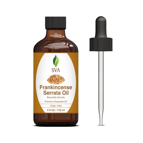 Sva Frankincense Essential Oil 4Oz (118 Ml) Boswellia Serrata Premium Essential Oil With Dropper For Diffuser, Aromatherapy, Hai