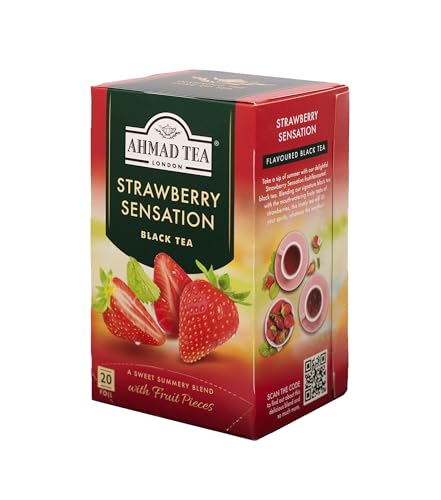 Ahmad Tea Strawberry Sensation Black Tea, 20 Count (Pack of 6), Model 700