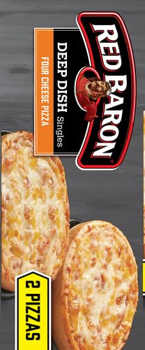 Red Baron Deep Dish Singles 4 Cheese Pizza, 11.2 oz (frozen), 2 count (Pack of 1)