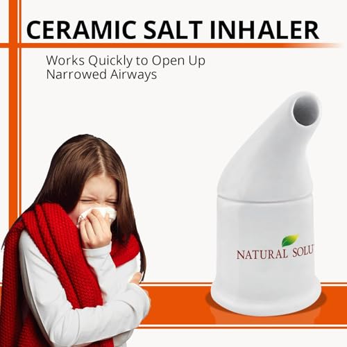 WBM LLC Natural Himalayan Pink Salt With Ceramic Salt Inhaler  1.7 Lb