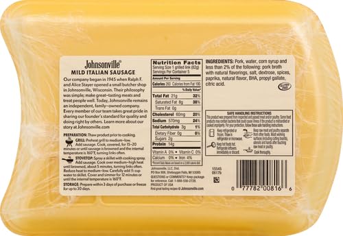 Johnsonville, Mild Italian Sausage, 5 count, 19 oz