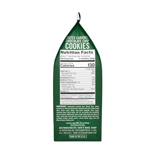 Tates Bake Shop Salted Caramel Chocolate Chip Cookies, 6.5 oz