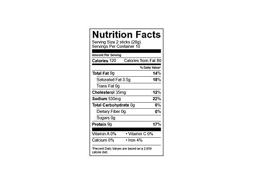 Bavarian Meats Lil Landjaeger Meat Sticks, Smoked Sausage Snacks, Gluten Free, Keto Friendly, 10 Ounce, White