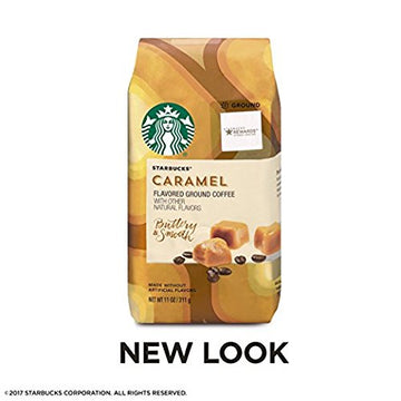 Starbucks Flavored Ground Coffee, Caramel, 11 Ounce (Pack of 4)
