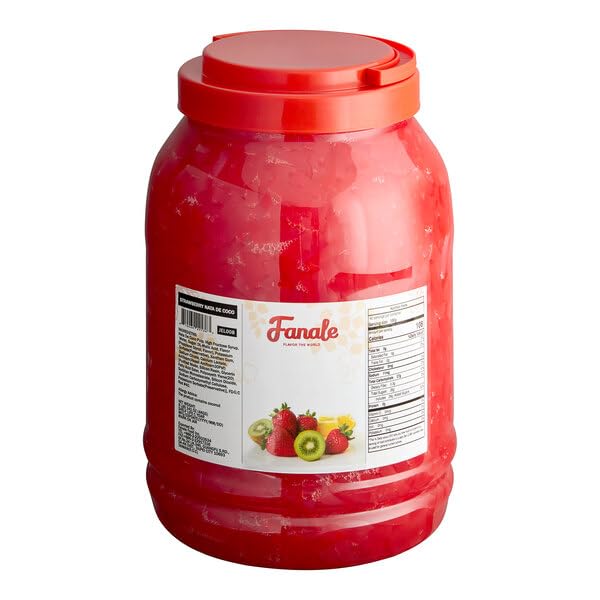 New Fanale Coconut Jelly Topping Nata De Coco For Boba Tea | Ice Cream | Yogurt | Smoothie | Milk Tea | Desserts (Strawberry, 8.