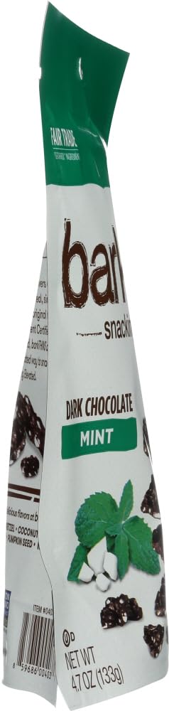 Barkthins Dark Chocolate Mint Snacking Chocolate, Fair Trade And Non Gmo, 4.7 Oz Bag