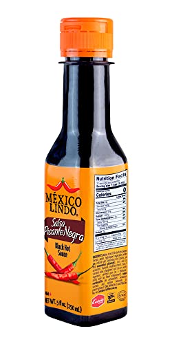 Mexico Lindo Picante Negra Hot Sauce Display, 5 fl oz, Pack of 3