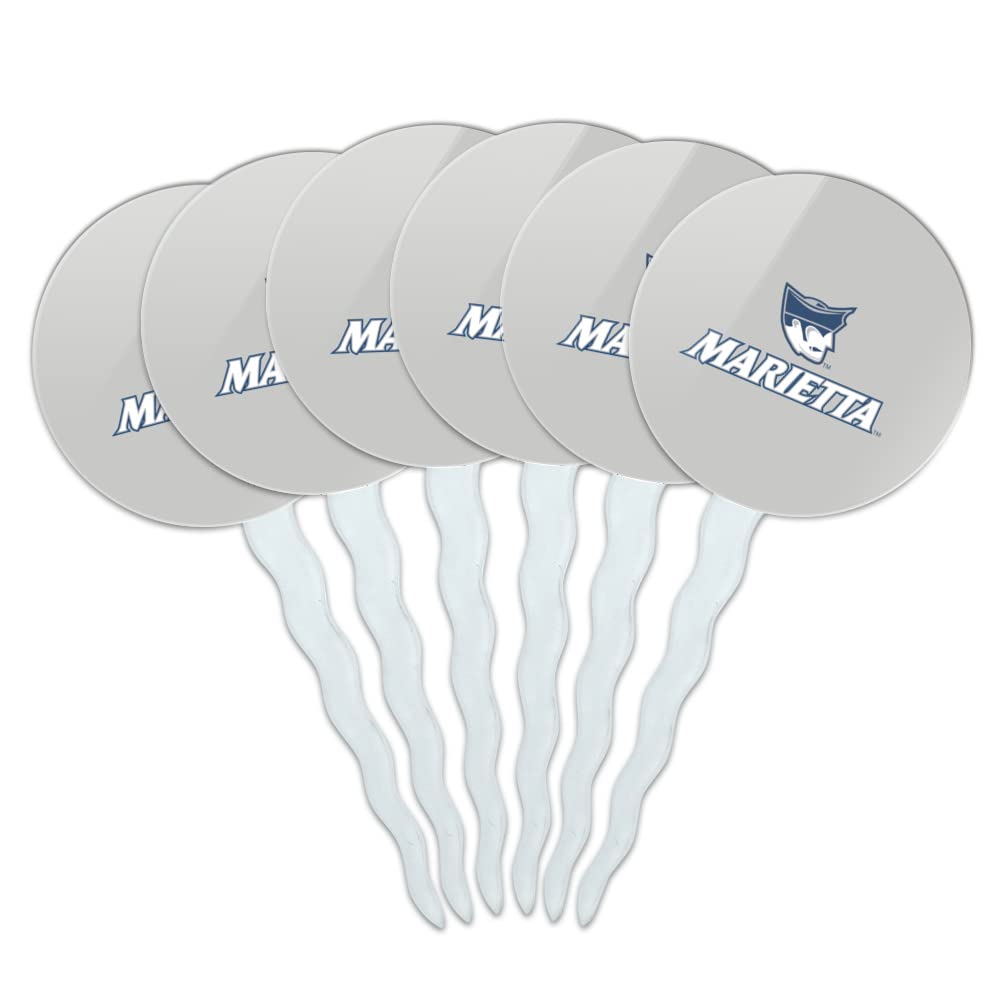 Marietta College Secondary Logo Cupcake Picks Toppers Decoration Set of 6